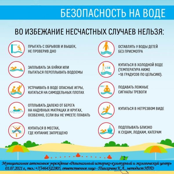 Памятка - безопасное лето! Правила безопасного поведения на воде в летний период (от 09.08.2021)